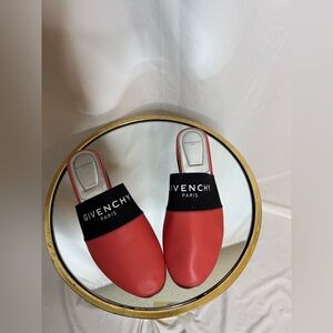 Givenchy Salmon and Black leather Mules